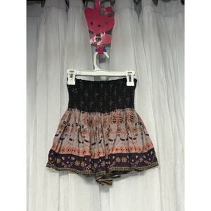 Natural Life Boho Floral Shorts XS Smocked Waist Flowy Festival Hippie Cottage